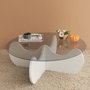 Hanah Home Mesa de Centro Himalayas Blanca con Cristal Templado